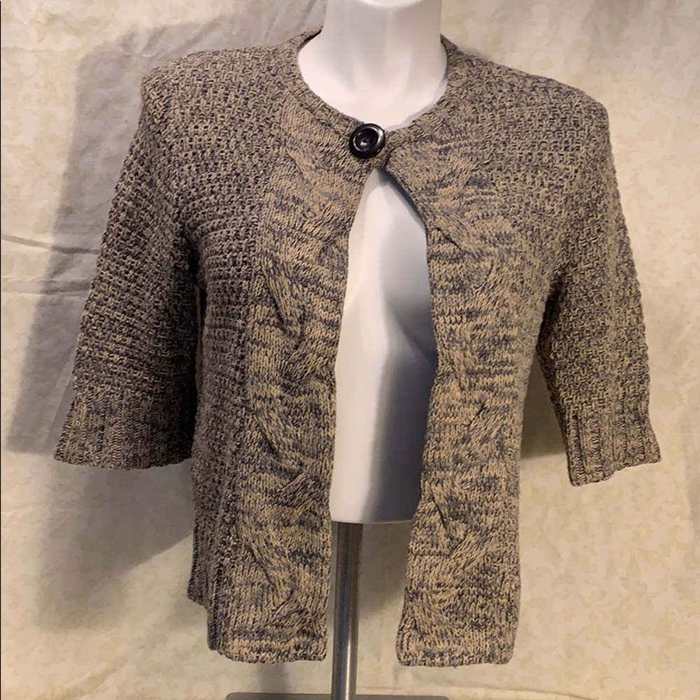 Jillian Nicole one button fly-away cardigan.